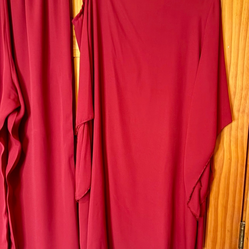 LILY HILL XL Burgundy Chiffon Off-Shoulder Top and Wide Leg Pants Worn Once - Picture 4 of 7